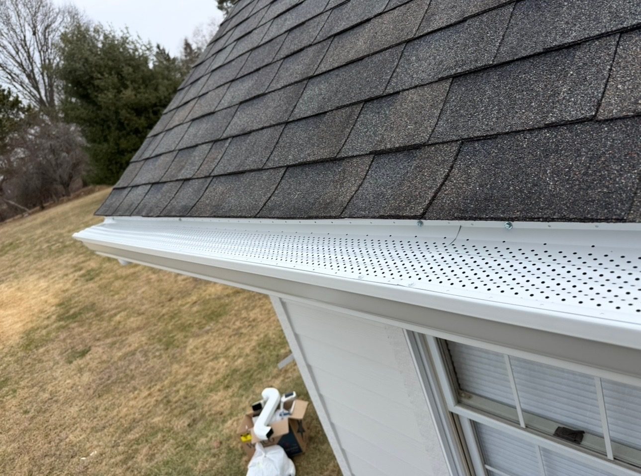 Installed Bryant gutter guard detail up close