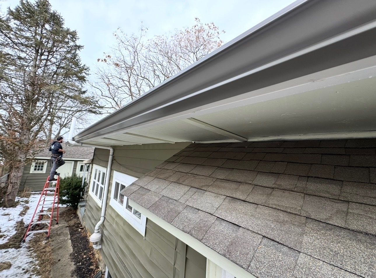 Completed roofline after Bryant's Seamless Guttering installation